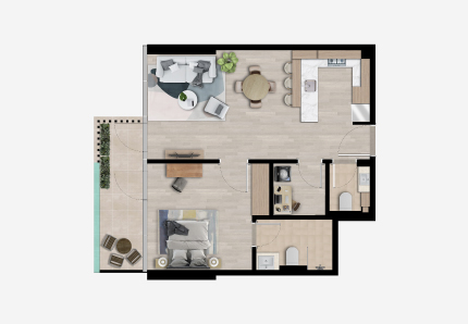 1 BEDROOM - TYPE B1