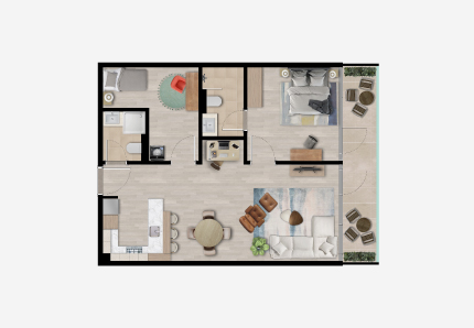 1 BEDROOM - TYPE B3